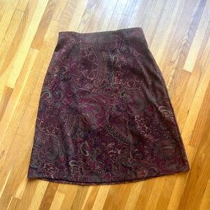 Vintage Paisley Skirt Burgundy & Plum